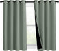 NICETOWN 100% Blackout Curtains 54 inches Long, Double-Deck Completely Blackout Window Treatment Thermal Insulated Lined Drapes for Small Window (Greyish Green, 1 Pair, 46 inches Width Each Panel)