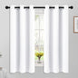 Yakamok Blackout Curtains Room Darkening Thermal Insulated Window Panels,Solid Grommet Top Drapes for Bedroom/Living Room(42Wx63L, Pure White, 2 Panels)