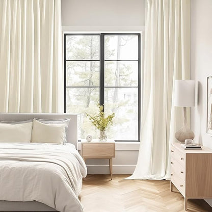 MIULEE Birch Back Tab Blackout Curtains 102 Inch Long 2 Panels Set for Bedroom, Rod Pocket/Pinch Pleated Thermal Insulated Living Room Darkening Light Blocking Floor to Ceiling Drapes