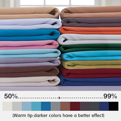 Yakamok Blackout Curtains Room Darkening Thermal Insulated Window Panels,Solid Grommet Top Drapes for Bedroom/Living Room(52Wx72L,Greyish White, 2 Panels)