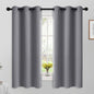 Yakamok 63 Inch Length Grey Blackout Curtains for Bedroom, Thermal Insulated Room Darkening Grommet Top Window Drapes for Living Room,42W x 63L,2 Panels