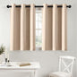 MIULEE Short Curtains for Windows - Beige Blackout Half Window Curtains Thermal Insulated Privacy Drapes for Kitchen Bedroom Bathroom Grommet Top Small Basement Tiers W40 x L36 Inch 2 Panels