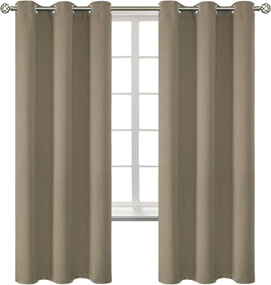 BGment Room Darkening Curtains 72 Inches Long - Grommet Thermal Insulated Drapes Window Treatment Curtains for Bedroom, 2 Panels, 42 x 72 Inch, Cocoa