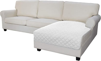 Easy-Going Sectional Couch Covers for Dogs L Shape Sofa Cover Reversible Sofa Slipcover Chaise Lounge Cover Furniture Protector Cover for Pets Dog Cat (42 x 68 inches, White/White)