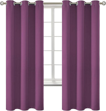 BGment Room Darkening Curtains 72 Inches Long - Grommet Thermal Insulated Drapes Window Treatment Curtains for Bedroom, 2 Panels, 42 x 72 Inch, Eggplant Purple