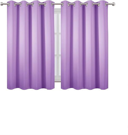 LEMOMO Blackout Curtains 52 x 45 inch Lavender Curtains Set of 2 Panels/Thermal Insulated Room Darkening Bedroom Curtains