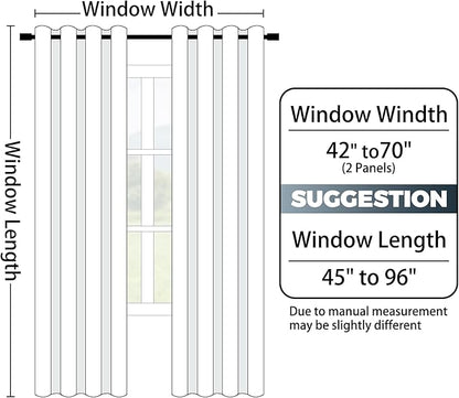 Yakamok 100% Blackout Curtains 63 Inch Length 2 Layers,Navy Blue Curtains for Bedroom Ombre Room Darkening Grommet Gradient Drapes, Light Blocking Thermal Insulated Window Curtains for Living Room
