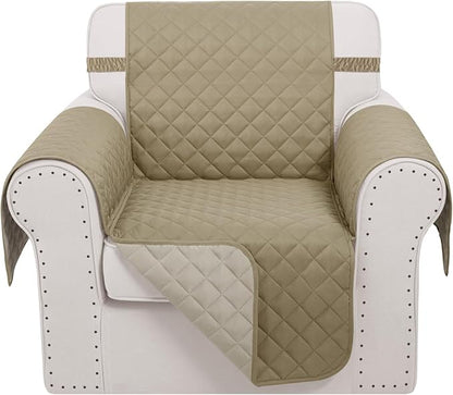 Recliner Chair Covers Reversible Sofa Cover Couch Cover for Pets Lazy Boy Furniture Protector(23''Chair,Camel/Beige)