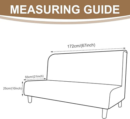 U-NICE HOME Stretch Futon Cover Armless Bed Slipcover - Soft Jacquard Fabric Washable for Pet Friendly, Dark Grey