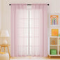Blush Sheer Curtains for Window 72 inches Long 2 Panels Set, Soft Airy Modern Light Filtering Sheer Curtains for Living Room Bedroom, Dual Rod Pocket Solid Window Drapes, 2x42Wx72L inches