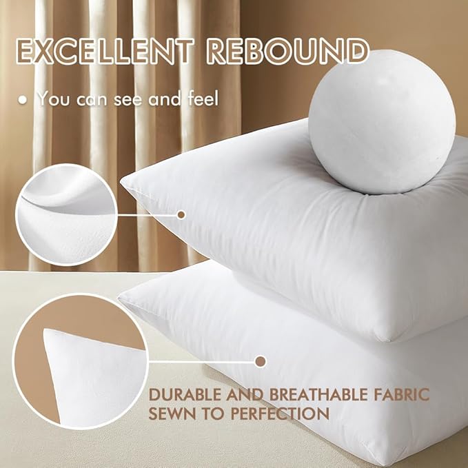 MIULEE 12x20 Inches Pillow Inserts Pack of 2, Decorative Throw Pillow Inserts for Couch