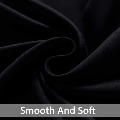 Yakamok 72 Inch Long Blackout Curtains for Bedroom, Thermal Insulated Room Darkening Black Curtains, Light Blocking Blackout Drapes for Living Room- 2 Panels, 42 Inch Width