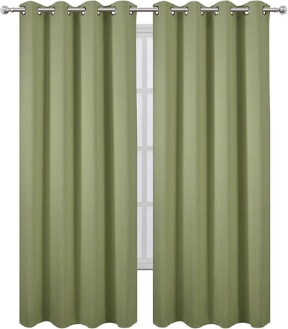 LEMOMO Sage Green Thermal Blackout Curtains/52 x 95 Inch/Set of 2 Panels Room Darkening Curtains for Bedroom
