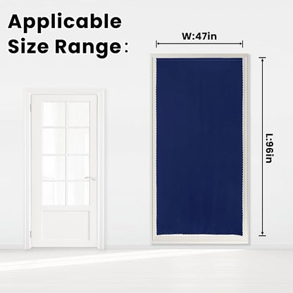 Self Adhesive Portable Blackout Curtains for Bedroom Easy to Install Window Thermal Lnsulated Kitchen Room Darkening Small Window Curtains, 47" W X 96" L, Navy Blue, 1 Panel