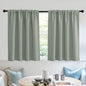 RYB HOME Short Blackout Curtains for Small Window, Sunmmer Heat Light Blocking Privacy Protection Curtains for Sunroom Laundry Room Stair Window, Width 52 by Length 36, Greyish Green, Set of 2