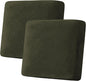 H.VERSAILTEX Velvet Stretch Couch Cushion Cover Plush Cushion Slipcover for Chair Loveseat Sofa Cushion Furniture Protector Seat Cushion Sofa Cover (2 Piece Large Sofa Cushion Covers, Olive)