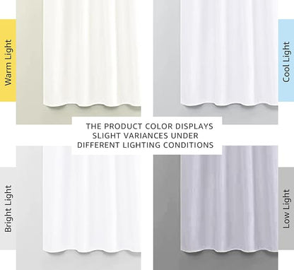 NICETOWN Bedroom Curtains - Window Treatment Rod Pocket Curtains/Drapes for Bedroom (2 Panels, 42 by 63, White)