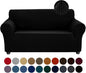 Joccun Stretch Loveseat Couch Cover Slipcover, 1-Piece Sofa Cover for 2 Cushion Couch Spandex Jacquard Washable Furniture Protector Cover for Living Room,Kids,Pets（Loveseat,Black）