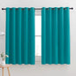 NICETOWN Thermal Insulated Peacock Teal Blackout Curtains for Bedroom, Window Treatment Solid Grommet Room Darkening Drape Panels for Bedroom (Set of 2, 70 by 63 inches Long)