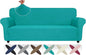 ZNSAYOTX Super Stretch Sofa Cover (72"-92"), New Striped Sofa Covers Fitted Slipcovers with Elastic Bottom, Dog Cat Pets Proof Spandex Washable Fabric Comfortable & Durable (Peacock Teal, Sofa)