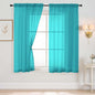 Turquoise Sheer Curtains 63 Inch Length 2 Panels, Voile Sheer Curtain for Living Room, Breathable Light Filtering Modern Window Treatments, Soft Fabric Dual Rod Pocket Drapes, 2x42Wx63L Inches
