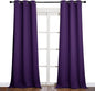 NICETOWN Thick Blackout Curtain and Drapes - Thermal Insulated Grommet Top Window Draperies for Bedroom, Block Out Light Curtain Panel (Royal Purple, 42 x 90, Pack of 2)