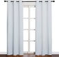 NICETOWN Easy Care Solid Thermal Insulated Grommet Room Darkening Curtains/Drapes for Bedroom (2 Panels, 42 by 84, Light Grey-Greyish White)