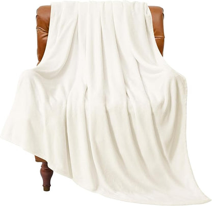 BEDELITE Fleece Blanket Cream Throw Blankets for Couch & Bed, Luxury Plush Cozy Fuzzy Blanket 50" x 60", Super Soft Warm Lightweight Throw Blanket for Travel Camping