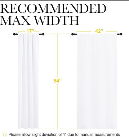 NICETOWN Kitchen Curtains, Short Home Decoration Curtains & Drapes, Small Window Draperies for Dining Room, Cupboard (White, 42 in x 54 in (W x L), Set of 2)