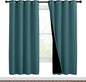 NICETOWN Full Shade Curtain Panels, Pair of Energy Smart & Noise Blocking Out Blackout Drapes for Apartment Window, Thermal Insulated Guest Room Lined Window Dressing(Sea Teal, 46 x 72 inch)
