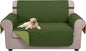 U-NICE HOME Loveseat Sofa Cover Reversible Couch Cover for Dogs with Elastic Straps Water Resistant Furniture Protector for Pets Couch Cover for 2 Cushion Couch (Loveseat, Huntergreen/Sage)