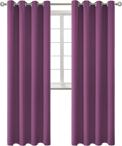 BGment Room Darkening Curtains 95 Inches Long - Grommet Thermal Insulated Drapes Window Treatment Curtains for Bedroom, 2 Panels, 52 x 95 Inch, Eggplant Purple