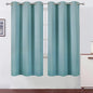 LEMOMO Stone Blue Thermal Blackout Curtains/42 x 72 Inch/Set of 2 Panels Room Darkening Curtains for Bedroom