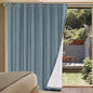 H.VERSAILTEX Linen Blackout Curtains Durable Thick Textured Linen Look 100% Blackout Patio Door Curtain Anti Rust Grommet Extra Wide Sliding Door Curtain Panel, W100 x L96 inch - Stone Blue