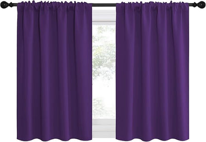 NICETOWN RV Blackout Curtains for Camper Windows, Kitchen Curtains Blackout Drapes & Curtains, Energy Smart Window Treatment Curtain Panels for Bedroom (Royal Purple, 42 in x 36 in (W x L), Set of 2)