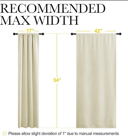 NICETOWN Kitchen Curtains, Short Blackout Curtains & Drapes, Home Decoration Privacy Thermal Insulated Curtains for Unicorn Theam Room (Beige, 42" Wide, 54" Long, 2 PCs)