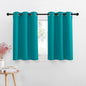 NICETOWN 42 Wide Small Curtains 36 Inches Long for Shelves RV Bathroom Kitchen Room Darkening Grommet Set 2 Panels Blackout Short Tier Curtain for Cabinet Basement, Peacock Teal