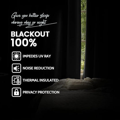 Yakamok Grey Room Darkening 100% Blackout Curtains Grommet Window Treatments with 2 Thick Layers-Gray Thermal Insulated Drapes Set of 2 Panels for Bedroom Living Room 52 Inches by 96 Inches Length