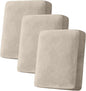 Couch Cover Stretch Velvet Sofa Cushion Cover 3-Piece - Elastic Washable Slipcover for Seat or Backrest, Couch Seat Covers for Sofas (Taupe)