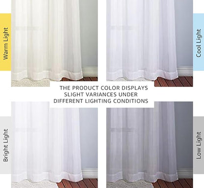NICETOWN Voile White Sheer Curtains for Bedroom - Grommet Light Filtering Elegant Panels Lightweight & Breathable Window Treatments for Living Room, W54 x L90, 1 Pair