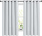 NICETOWN Blackout Curtains Panels for Bedroom, 2 Panels, 66 x 60 Inch, Greyish White, 3 Pass Microfiber Noise Reducing Thermal Insulated Solid Ring Top Blackout Window Drapes