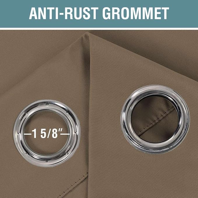 H.VERSAILTEX Blackout Patio Curtains 100 x 84 Inches for Sliding Door Extral Wide Blackout Curtain Panels Thermal Insulated Room Divider - Grommet Top, 7' Tall by 8.5' Wide - Macchiato