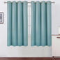 LEMOMO Stone Blue Blackout Curtains 66 x 63 Inch Length/Set of 2 Curtain Panels/Thermal Insulated Room Darkening Blackout Curtains for Bedroom