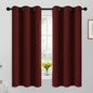 Yakamok 63 Inch Length Burgundy Red Blackout Curtains for Bedroom 63 Inch Length, Thermal Insulated Room Darkening Grommet Top Window Drapes for Living Room,42W x 63L,2 Panels