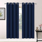 Yakamok Blackout Curtains with Grommet Thermal Insulated Room Darkening Window Drapes for Dedroom, Navy Blue Color, Set of 2, W52 x L72