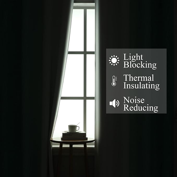 Estelar Textiler Teal and Greyish White Blackout Curtains 45 Inch Length, Light Blocking Gradient Drapes for Kitchen, Thermal Insulated Grommet Ombre Curtains for Bathroom,42Wx45L,2 Panels