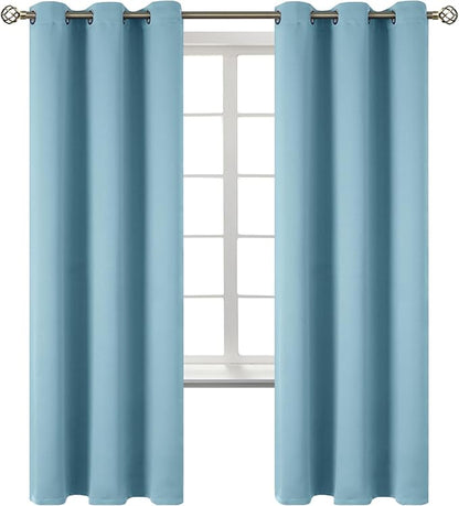 BGment Room Darkening Curtains 72 Inches Long - Grommet Thermal Insulated Drapes Window Treatment Curtains for Bedroom, 2 Panels, 42 x 72 Inch, Greyish Blue