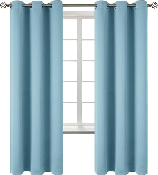 BGment Room Darkening Curtains 72 Inches Long - Grommet Thermal Insulated Drapes Window Treatment Curtains for Bedroom, 2 Panels, 42 x 72 Inch, Greyish Blue