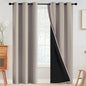 SimpleHome 100% Blackout Curtains for Bedroom,Thermal Insulated Natural Grommet Window Drapes Room Darkening Curtains for Living Room with Black Back,42 x 84 Inch,2 Panels