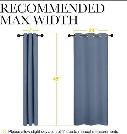 NICETOWN Thermal Insulated Curtains Blackout Draperies, Window Treatment Solid Grommet Room Darkening Drape Panels for Bedroom (Stone Blue, Set of 2, 29 by 45 inches Long)